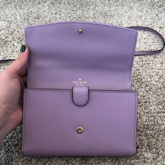 Kate Spade Lilac Kerri Small Flap Wallet Crossbody Purse - Picture 3 of 5